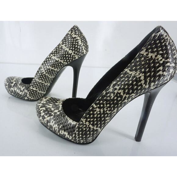 Alexander McQueen Gray Snake Optic Platform Heels Pumps Size 5.5 New $945 Toe Sz - Picture 11 of 12